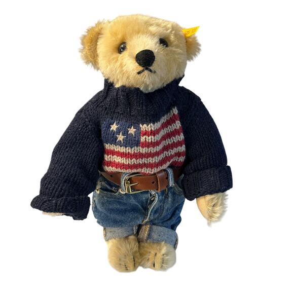 Steiff 1993 The American Flag Ralph Lauren Polo Bear - Picture 1 of 3